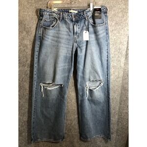 Levis Jeans Womens 34x32 Blue Low Loose Baggy Leg Medium Wash New with Tag
